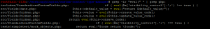 Figure 1 - Instances of the eval function found within the custom content type manager plugin