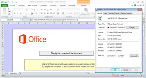 Figure 2 - Office document with a vbs script as embedded object - the user does not need to enable macro